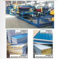 Tiendas de materiales de construcción de paneles Tablas de tablas EPS/lana de vidrio Rock Will o EPS Sandwich Panel Producting Line 380V/50Hz/3ph Sanxing